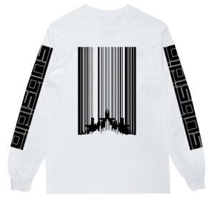 EXCISION BARCODE SKYLINE LONG SLEEVE TEE (WHITE)